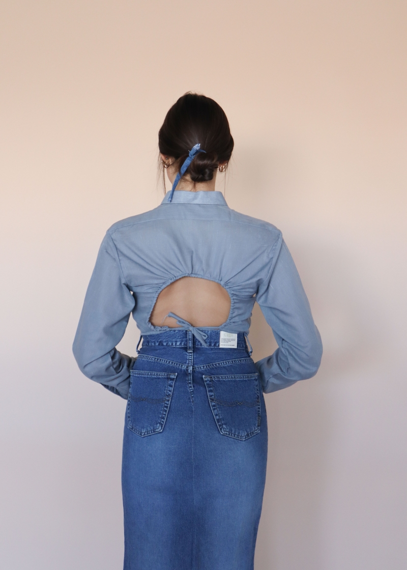 Cropped shirt open back (002)