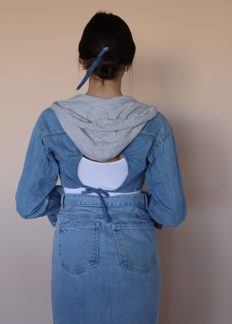 Cropped shirt open back (008)
