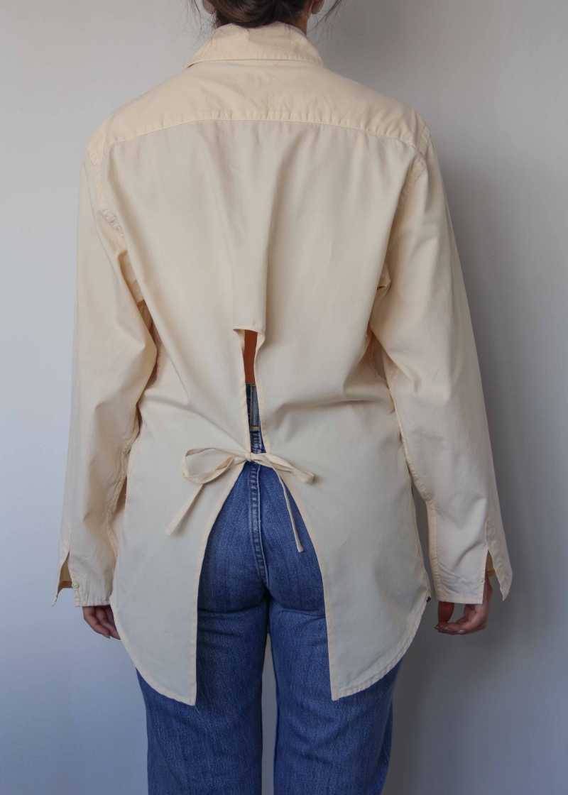Calvin Klein upcycled open back shirt